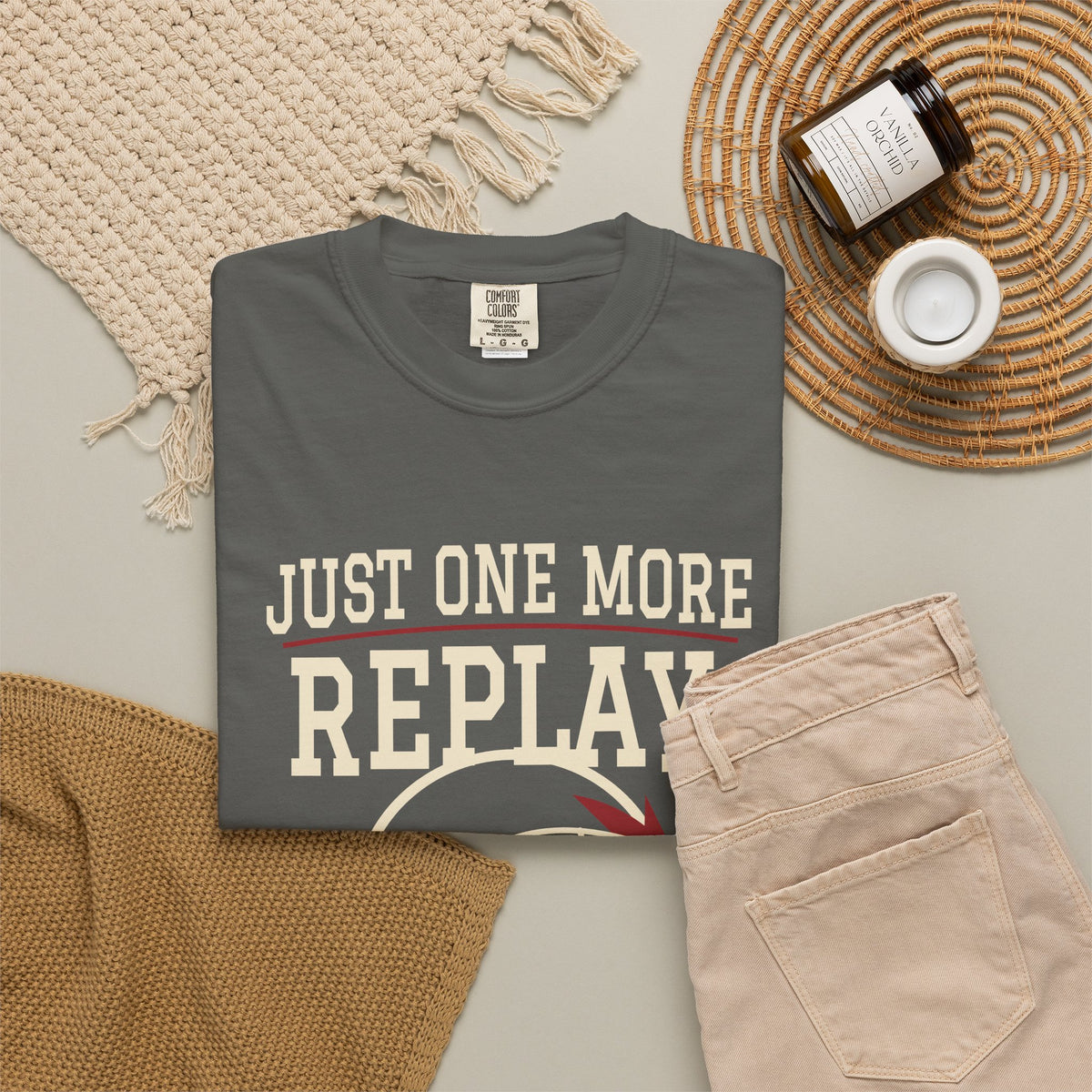 Just One More Replay — Indiana Football — Pepper Fan Tee