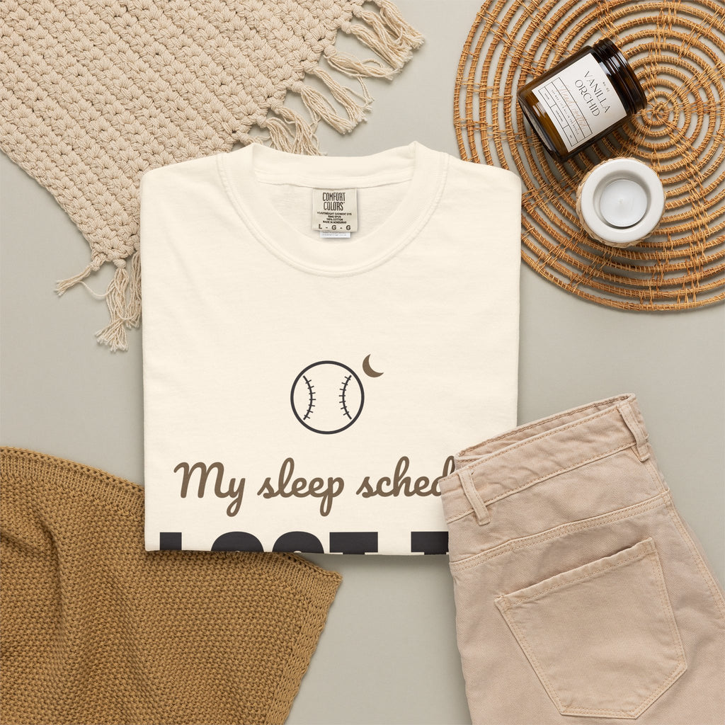 My Sleep Schedule Lost to October Baseball Tee | Funny Baseball Fan Shirt