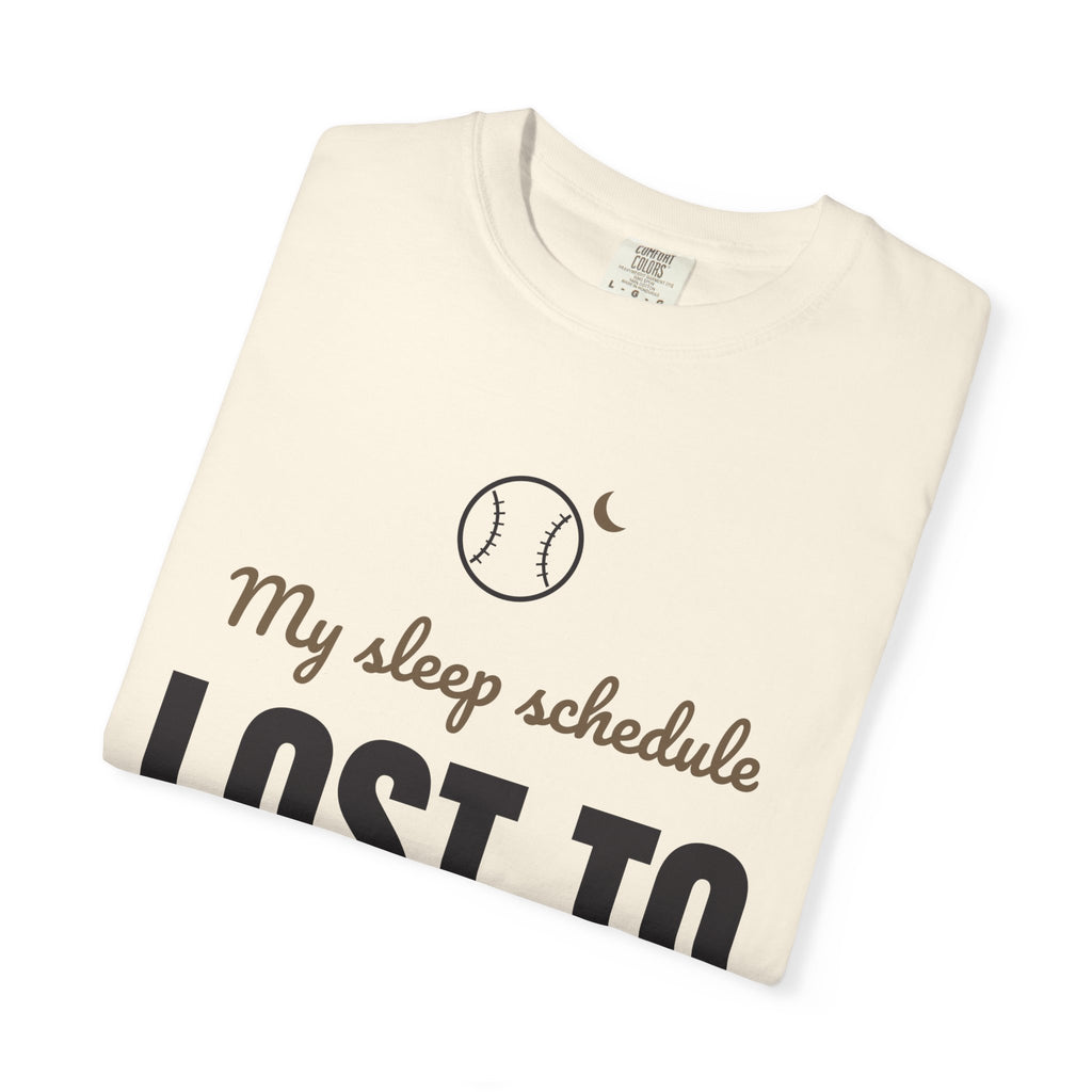 My Sleep Schedule Lost to October Baseball Tee | Funny Baseball Fan Shirt