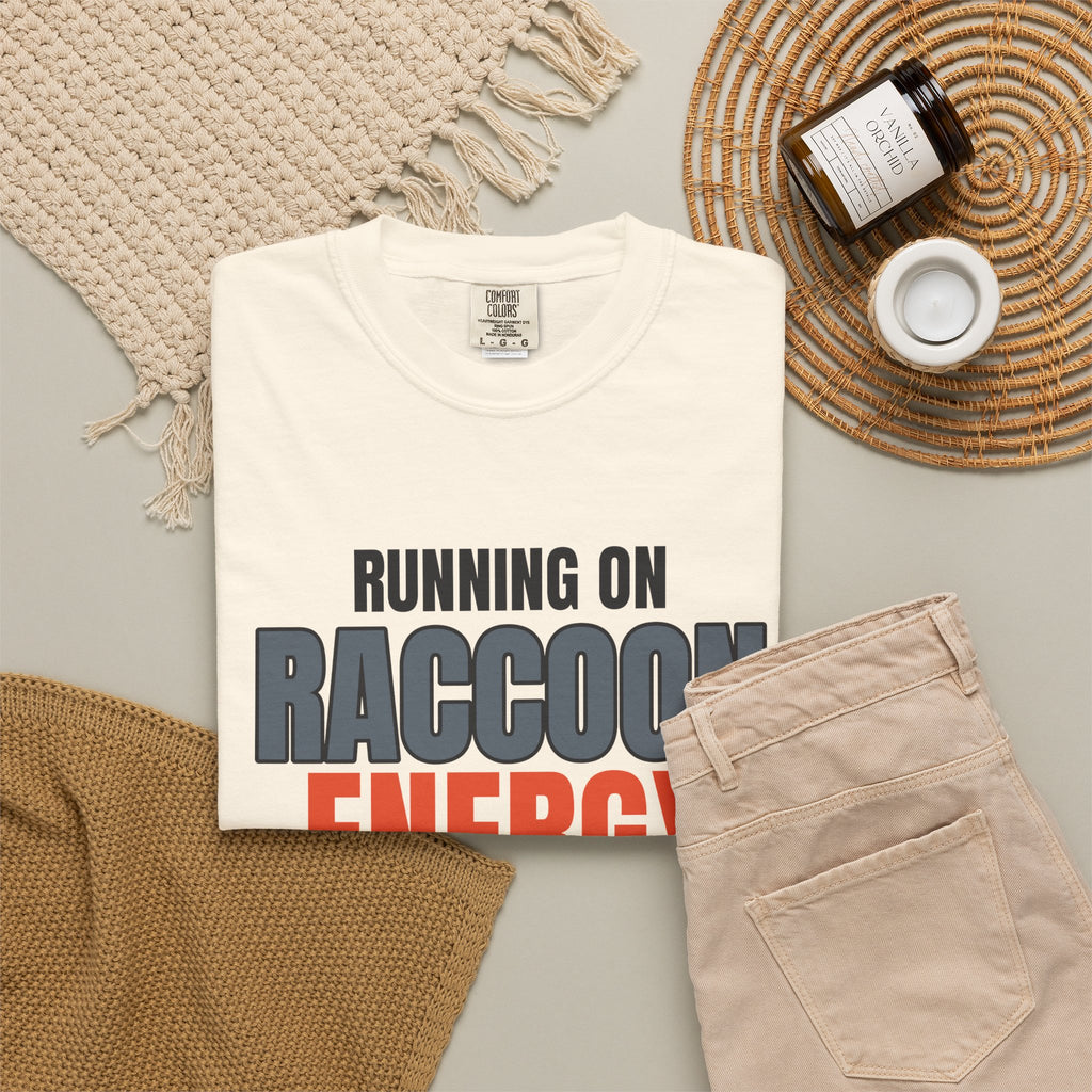 Running on Raccoon Energy Tee | Funny Trash Panda Shirt