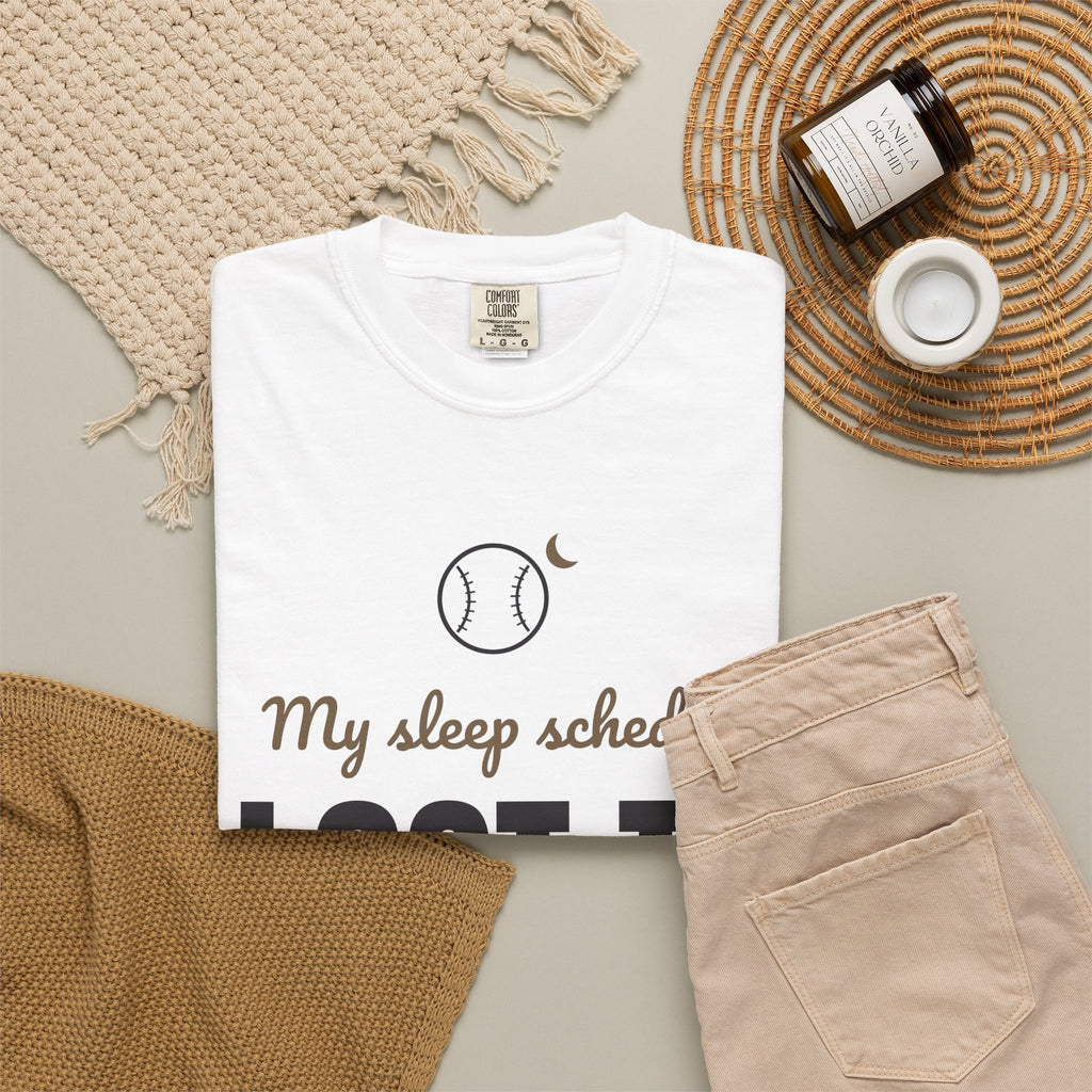 My Sleep Schedule Lost to October Baseball Tee | Funny Baseball Fan Shirt